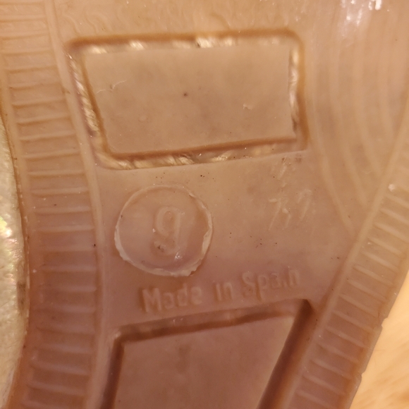 Peep toe Espadrille Sandals size 9 mermaid print opalescent - Picture 3 of 3